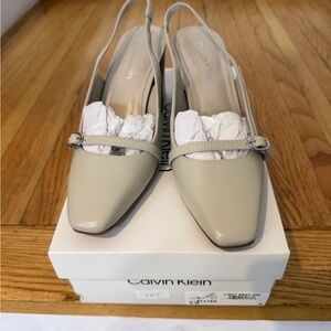 Calvin Klein Women's Beige Slingback Heels